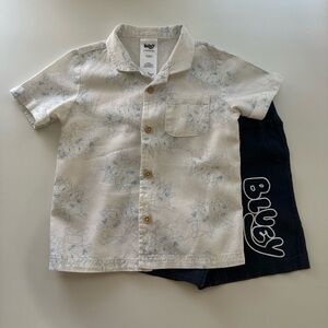 Bluey Toddler Boy Linen Outfit 5T | Shirt & Shorts Set Summer
